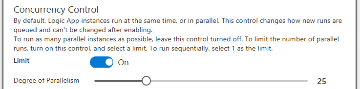 Concurrency-Einstellungen